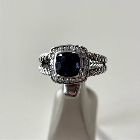 David Yurman Petite Albion Ring with Lavender Amethyst/Hematine and Pavé Diamond - Picture 6 of 7